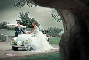 maggiolino cabrio bianco per matrimonio